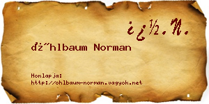 Öhlbaum Norman névjegykártya